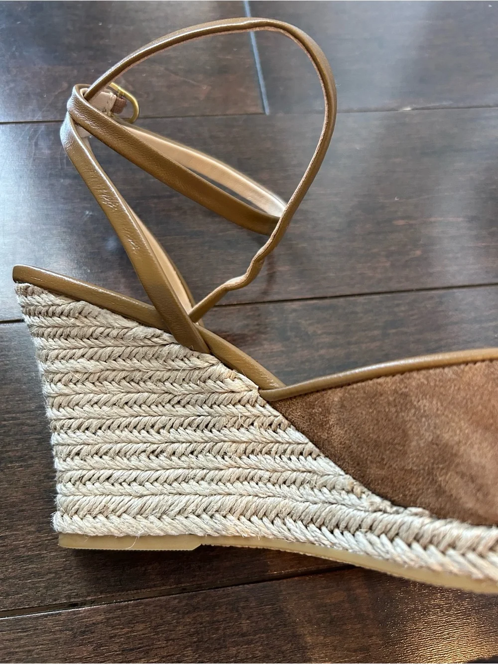 Veronica Beard Pasina Wedge Espadrille Peep-Toe Sandals - worn once inside